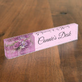 Rose Bouquet Desk Namplate Namensplakette (Seite)