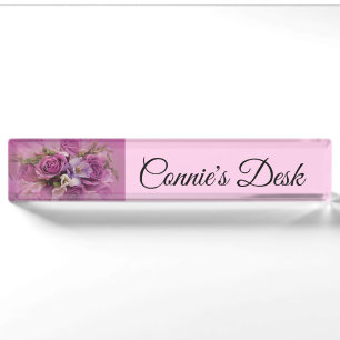 Rose Bouquet Desk Namplate Namensplakette