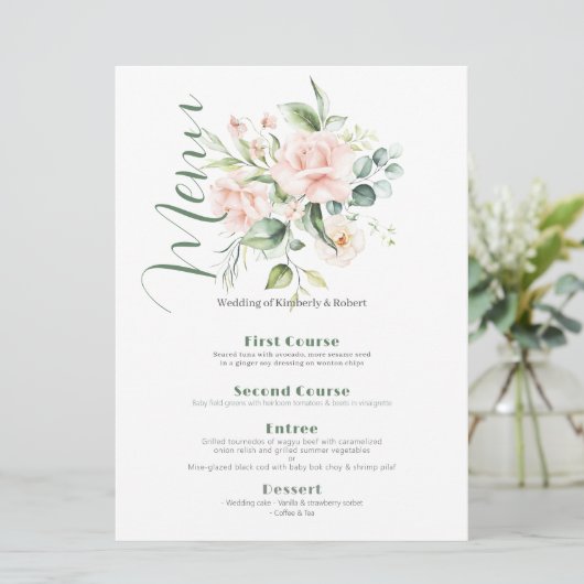 Rose Bouquet Einladung (Stehend Vorderseite)