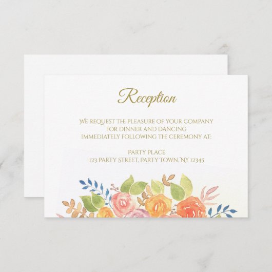 Rose Bouquet Empfang Card Einladung (Vorne/Hinten)