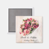 Rose Bouquet Gastgeschenk Hochzeit Magnet (Vorderseite/Rückseite)