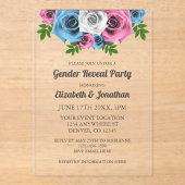 Rose Bouquet Gender Reveal Acryleinladungen (Vorderseite)