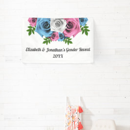 Rose Bouquet Gender Reveal Banner