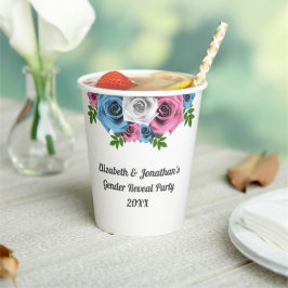 Rose Bouquet Gender Reveal Pappbecher