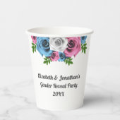 Rose Bouquet Gender Reveal Pappbecher (Vorderseite)