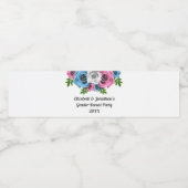 Rose Bouquet Gender Reveal Wasserflaschenetikett (Einzelnes Label)