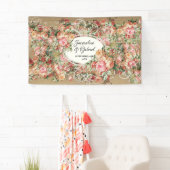Rose Bouquet Gold Vintages Brautparty Banner (Insitu)