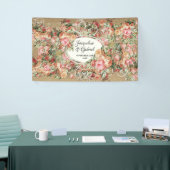 Rose Bouquet Gold Vintages Brautparty Banner (Messeveranstaltung)