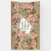 Rose Bouquet Gold Vintages Brautparty Banner (Vertikal)