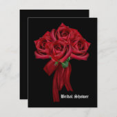 Rose Bouquet Gothic Brautparty Einladung (Vorne/Hinten)