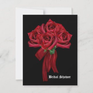 Rose Bouquet Gothic Brautparty Einladung
