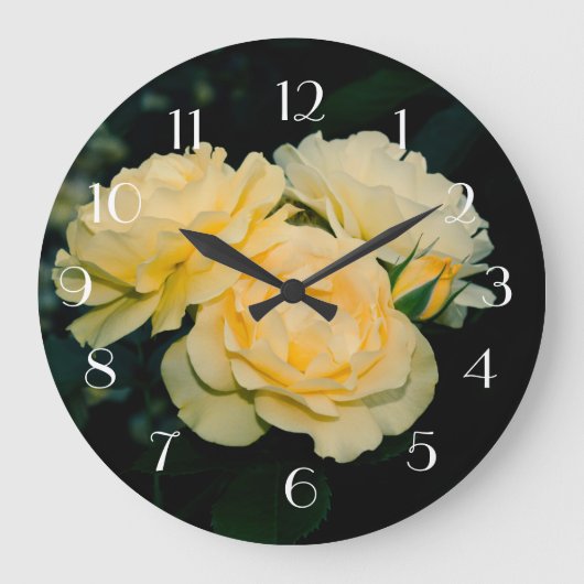 Rose Bouquet Große Wanduhr (Vorderseite)