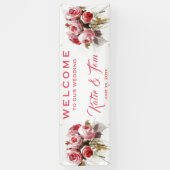 Rose Bouquet - Hanging Wedding Banner (Vertikal)