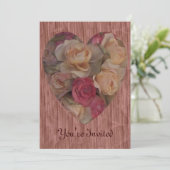 Rose Bouquet Herz Einladung (Stehend Vorderseite)