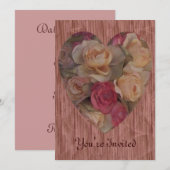 Rose Bouquet Herz Einladung (Vorne/Hinten)