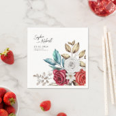 Rose Bouquet Hochzeit Personalisiert Serviette (Beispiel)