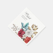Rose Bouquet Hochzeit Personalisiert Serviette (Ecke)