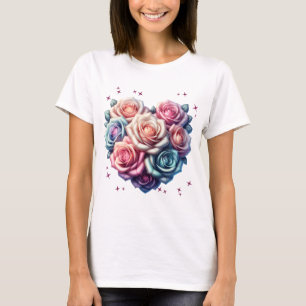 Rose Bouquet Illustration in Herzform T-Shirt