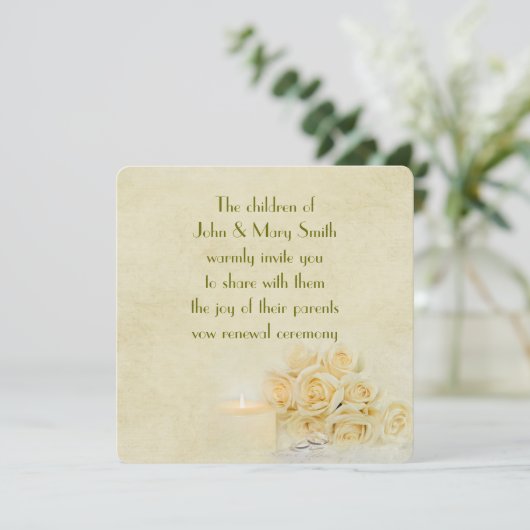 Rose Bouquet Invite Einladung (Stehend Vorderseite)