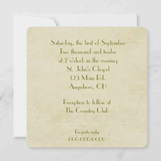 Rose Bouquet Invite Einladung (Rückseite)