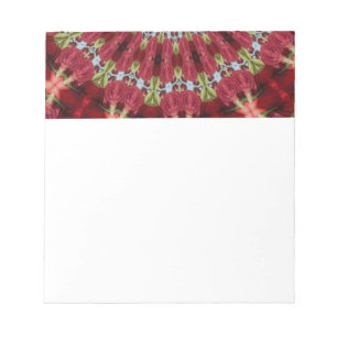 Rose Bouquet Kaleidoskop unter Glas 1 Notizblock