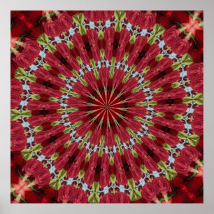 Rose Bouquet Kaleidoskop unter Glas 1 Poster