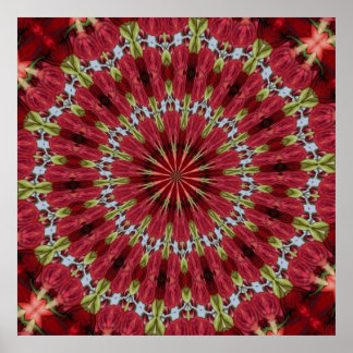 Rose Bouquet Kaleidoskop unter Glas 1 Poster