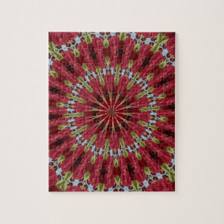 Rose Bouquet Kaleidoskop unter Glas 1 Puzzle