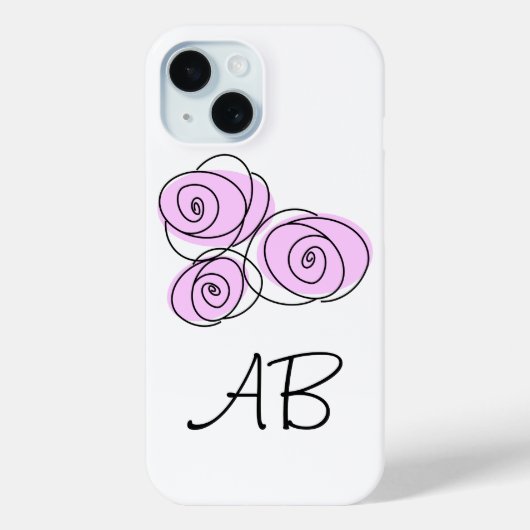 Rose Bouquet Lilac Monogram iPhone Gehäuse Case-Mate iPhone Hülle (Rückseite)