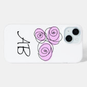 Rose Bouquet Lilac Monogram iPhone Gehäuse Case-Mate iPhone Hülle (Rückseite (Horizontal))
