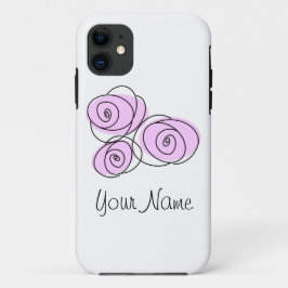 Rose Bouquet Lilac "Name" iPhone Fall 11 Hülle