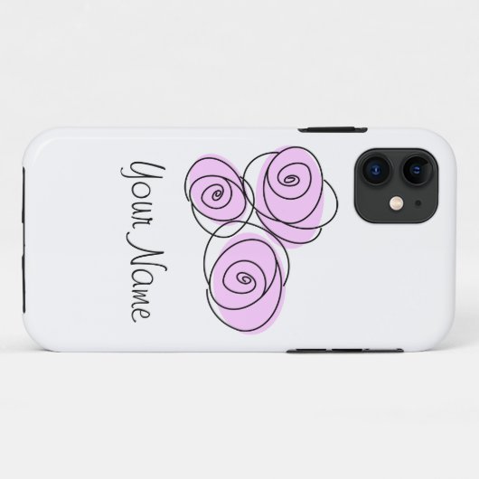 Rose Bouquet Lilac "Name" iPhone Fall Case-Mate iPhone Hülle (Rückseite (Horizontal))