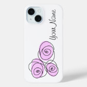 Rose Bouquet Lilac Name iPhone horizontal Case-Mate iPhone Hülle (Rückseite)