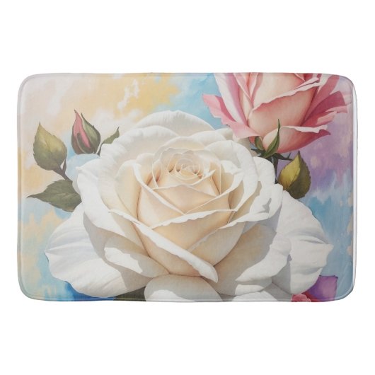 Rose Bouquet Malerei Design Badematte (Vorderseite)
