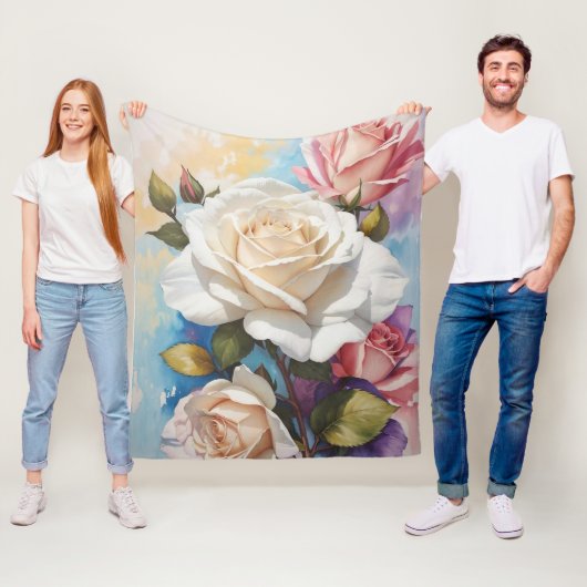 Rose Bouquet Malerei Design Fleecedecke (Beispiel)