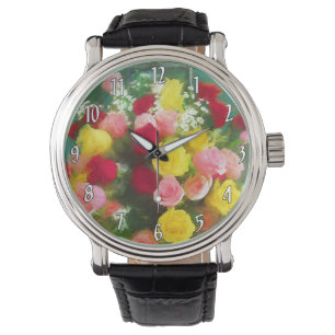 Rose Bouquet Malerei - Niedliche Original Blume Ku Armbanduhr