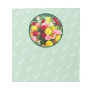 Rose Bouquet Malerei - Niedliche Original Blume Ku Notizblock