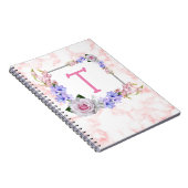 Rose Bouquet Monogram Pink Notizblock (Rechte Seite)