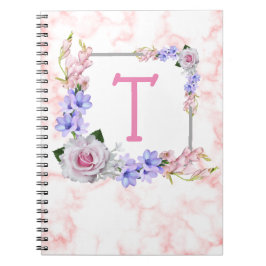 Rose Bouquet Monogram Pink Notizblock