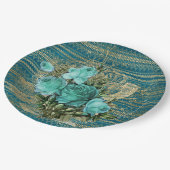 Rose Bouquet Pappteller (Schrägansicht)