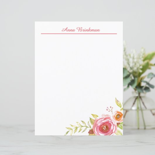 Rose Bouquet Personal Stationery (Stehend Vorderseite)