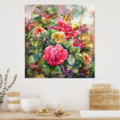 Rose-Bouquet Poster (Küche)