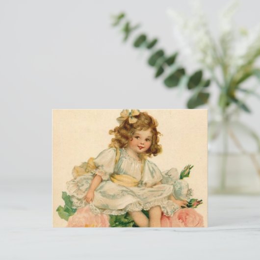 Rose Bouquet Postkarte (Stehend Vorderseite)