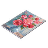 Rose Bouquet | Red Flower Vase Watercolor Floral Notizblock (Linke Seite)