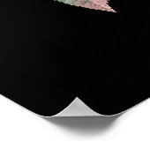 Rose Bouquet Redoute schwarzer Hintergrund Poster (Ecke)