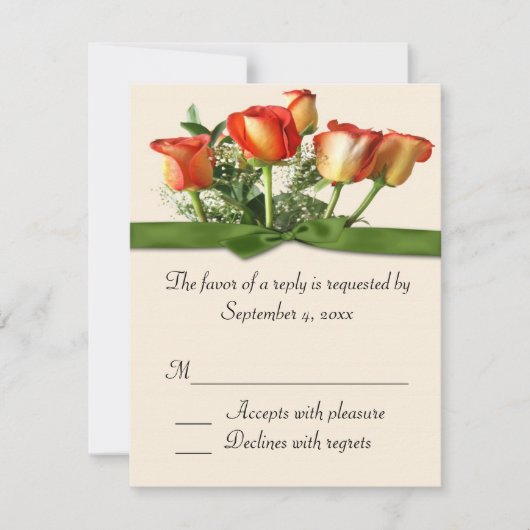 Rose Bouquet Response Card RSVP Karte (Vorderseite)