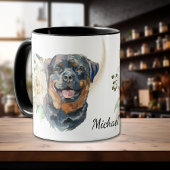 Rose Bouquet Rottweiler Hund Tasse
