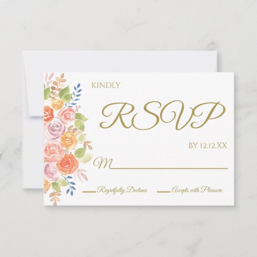 Rose Bouquet RSVP-Karte RSVP Karte (Vorderseite)
