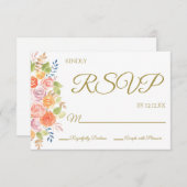 Rose Bouquet RSVP-Karte RSVP Karte (Vorne/Hinten)