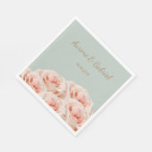Rose Bouquet Sage Gold Wedding Serviette (Ecke)